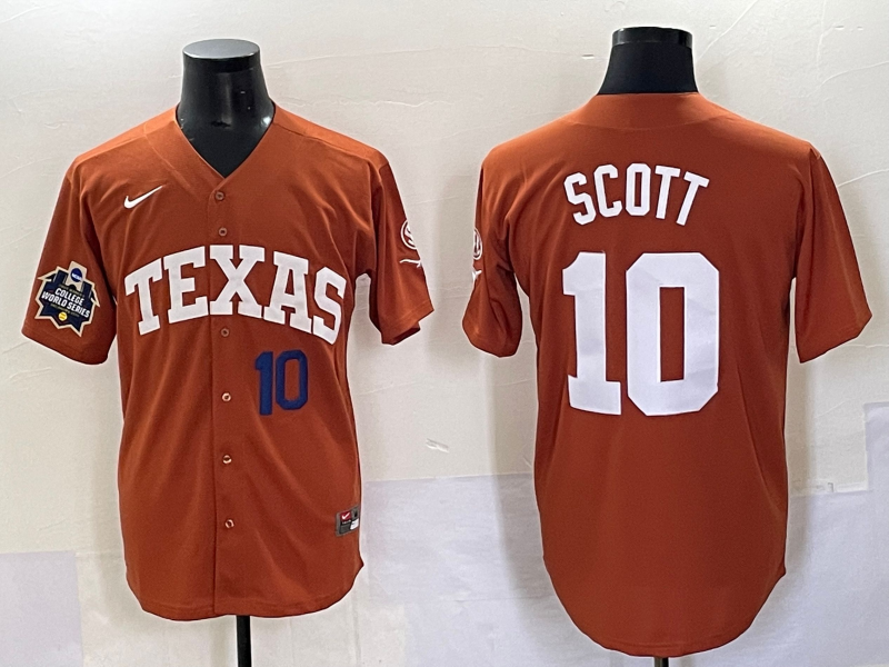Men Texas Longhorns #10 Scott brown Nike joint Name NCAA 2025 Jersey style 14